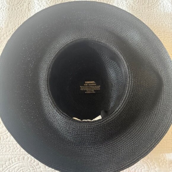 Eric Javits Hampton Hat Packable Squishee Floppy 50+ UPF Woven Beach Black - Picture 4 of 5
